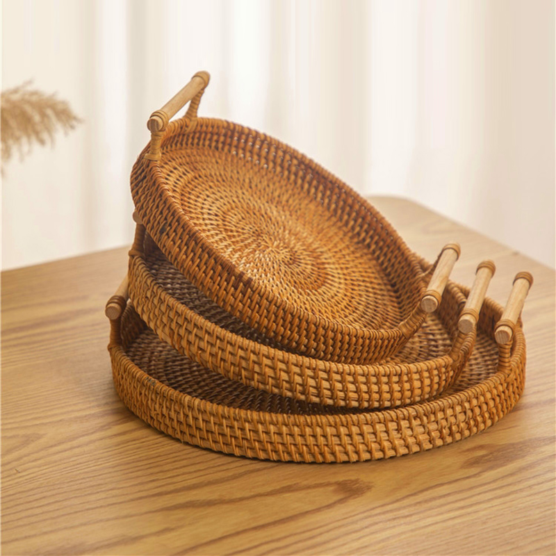 Rattan Tray Handle - Rattan Strap Handle Storage Basket Bread