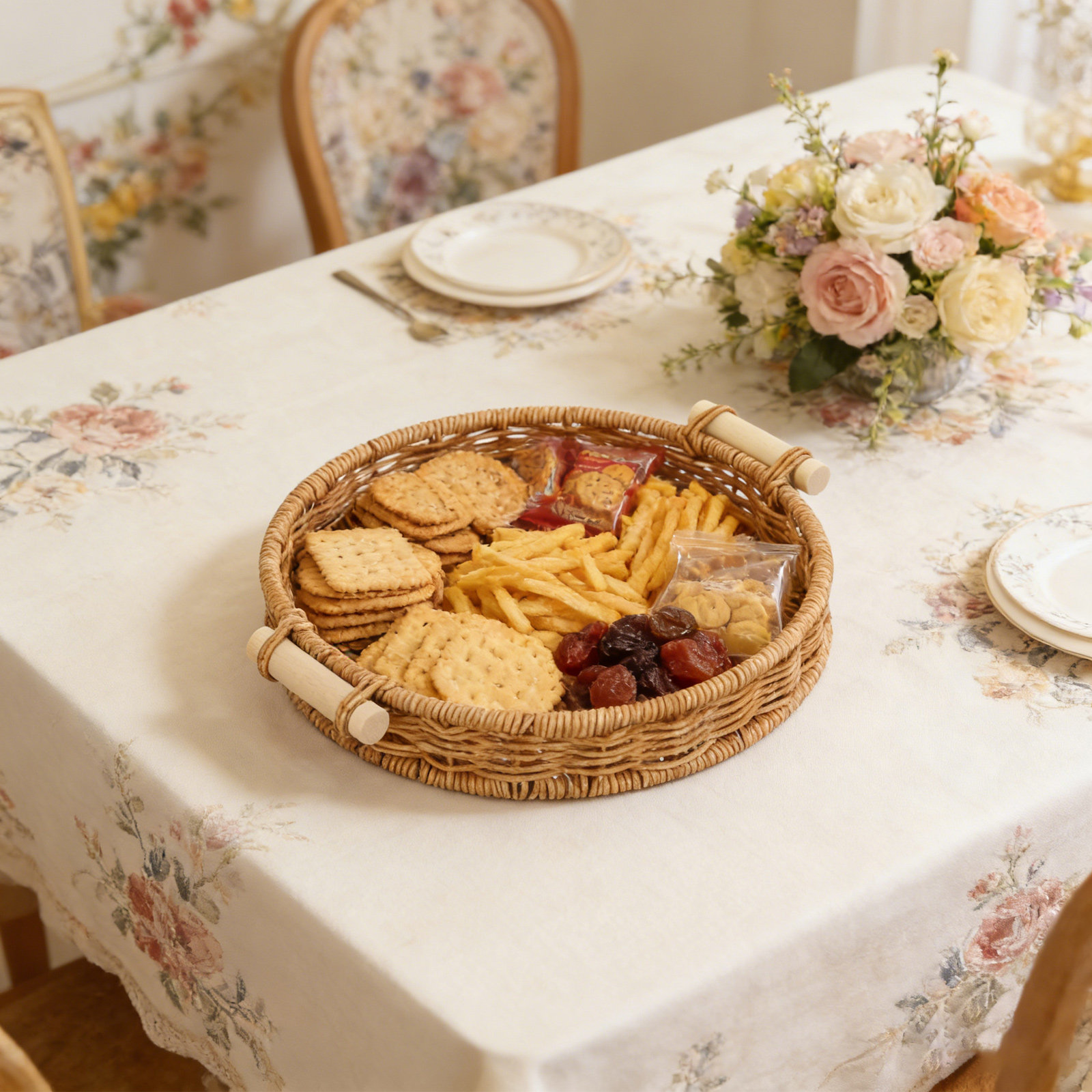 Imitation Rattan Bread Basket  - Rattan Tray Handle review and price