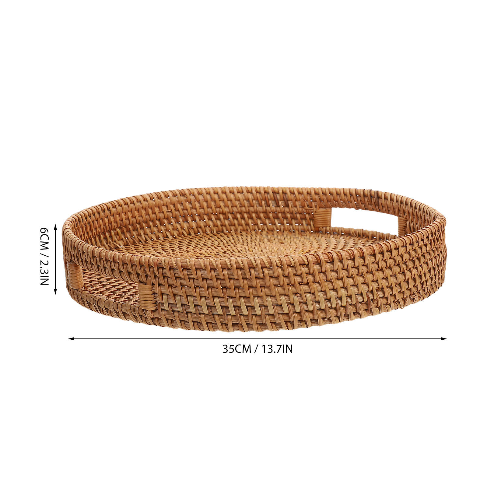 14-Inch Round Rattan Large Ser - Rattan Tray Handle review and price