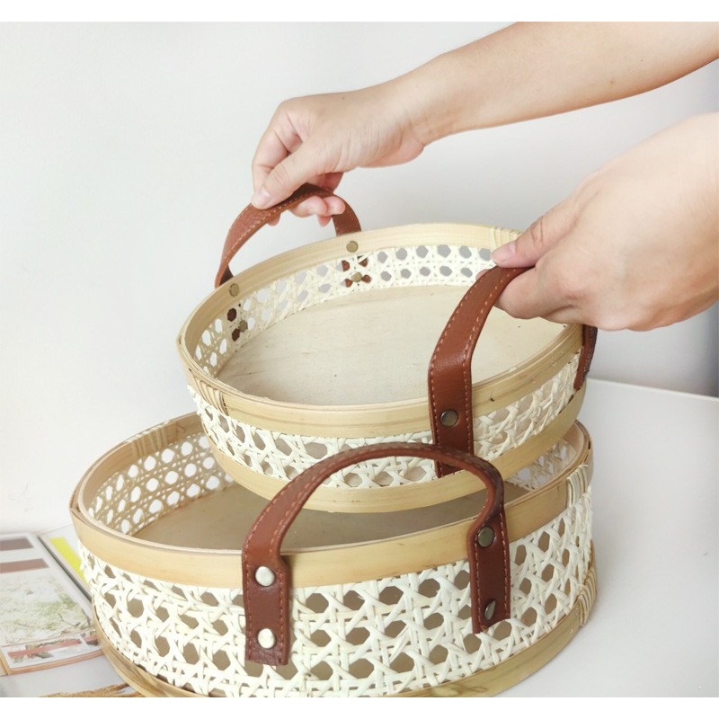 Handmade retro Nordic rattan t - Rattan Tray Handle review and price