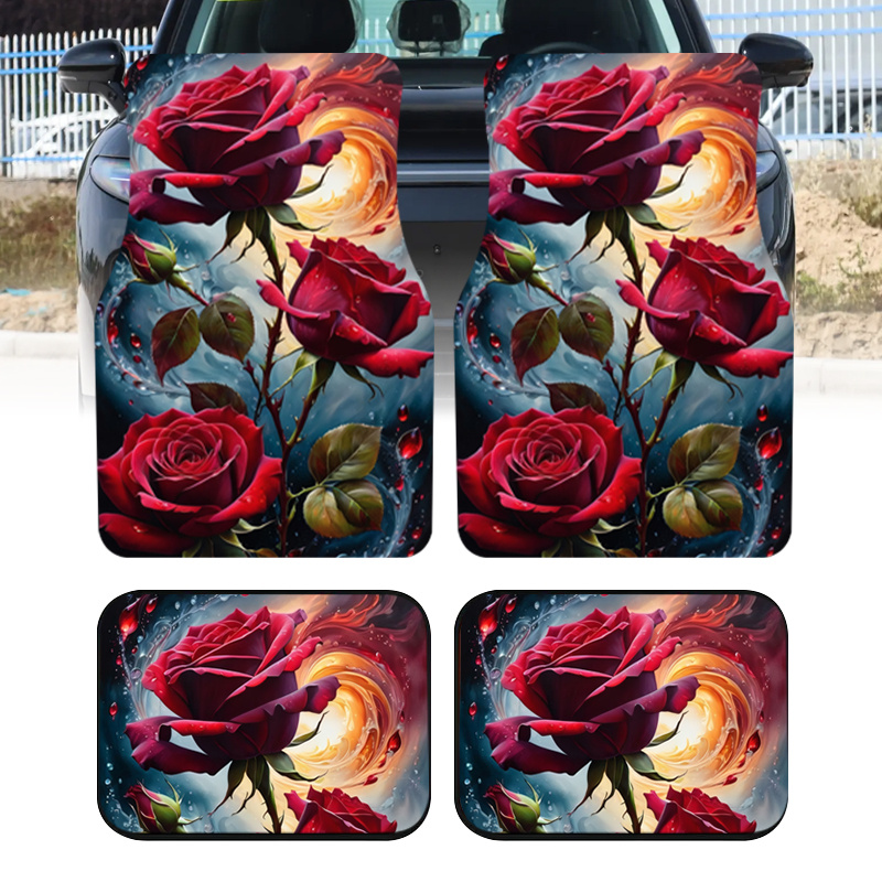 4pcs Red Rose Magical Style De - Interior Design Type review and price
