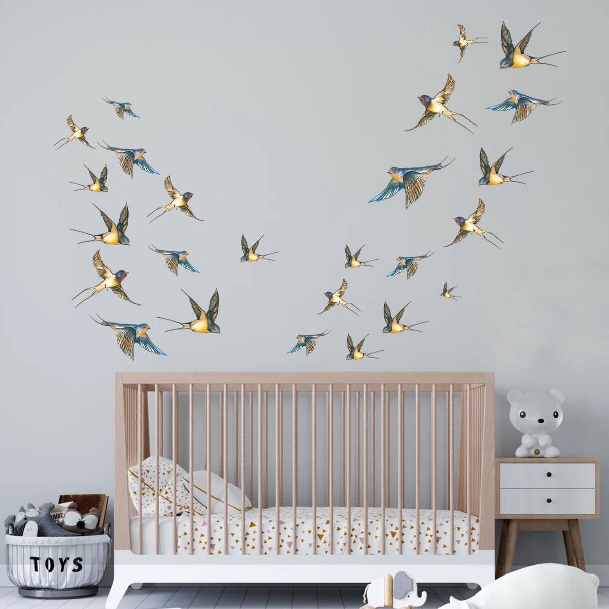 4Pcs Watercolor Bird Wall Stic - Interior Design Magazine review and price
