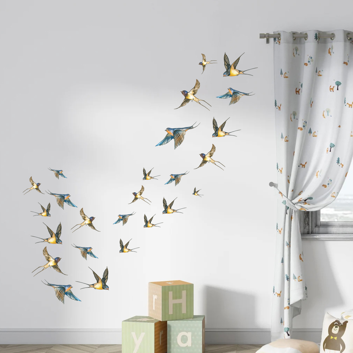 4Pcs Watercolor Bird Wall Stic - Interior Design Magazine review and price