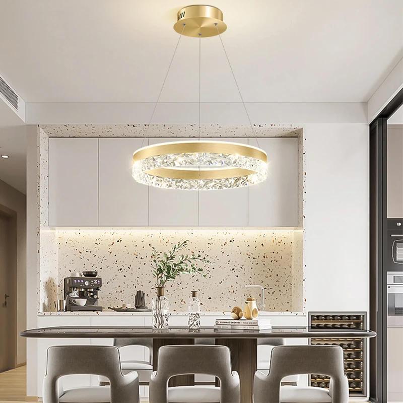 Modern Luxury Crystal LED Pend - Interior Design Living Room And Kitchen review and price